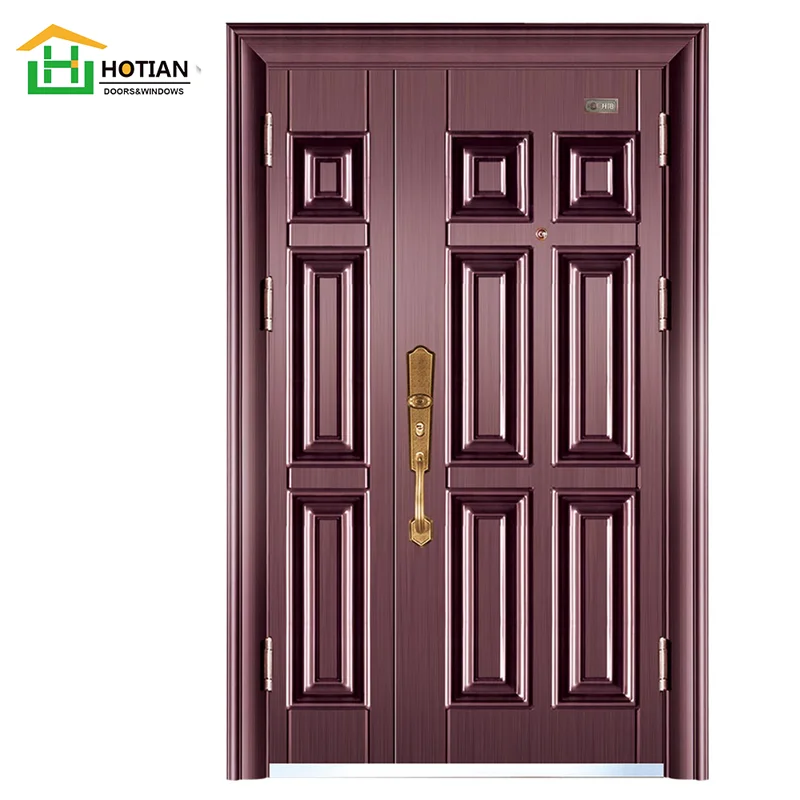 Modern Design Metal 6 Panel One and Half Steel Mon and Son Door