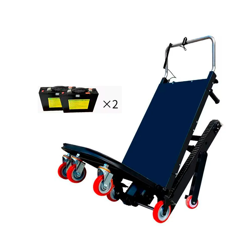 2 Battery Stair Climbing Hand Truck 3000W Electric Power 500kg Load Stair Climber Crawler Stair Dolly Cart with Crawler Belt