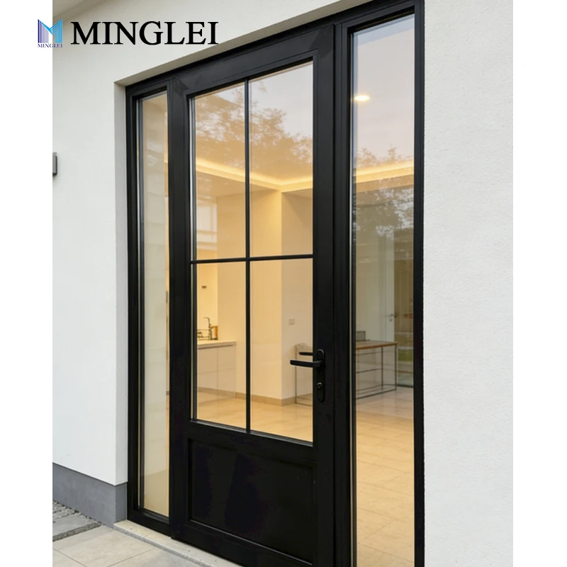 product customizable aluminum french door modern triple glass thermal break exterior door aluminum entrance door for villa-1
