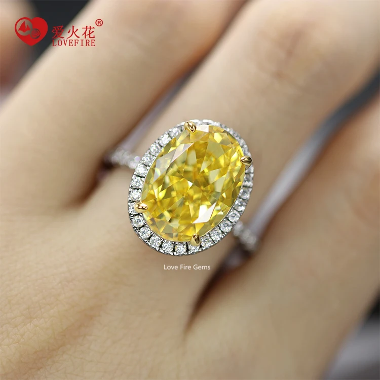 Gold Carat Canary Yellow Diamond Ring Carat Cushion Cut Yellow