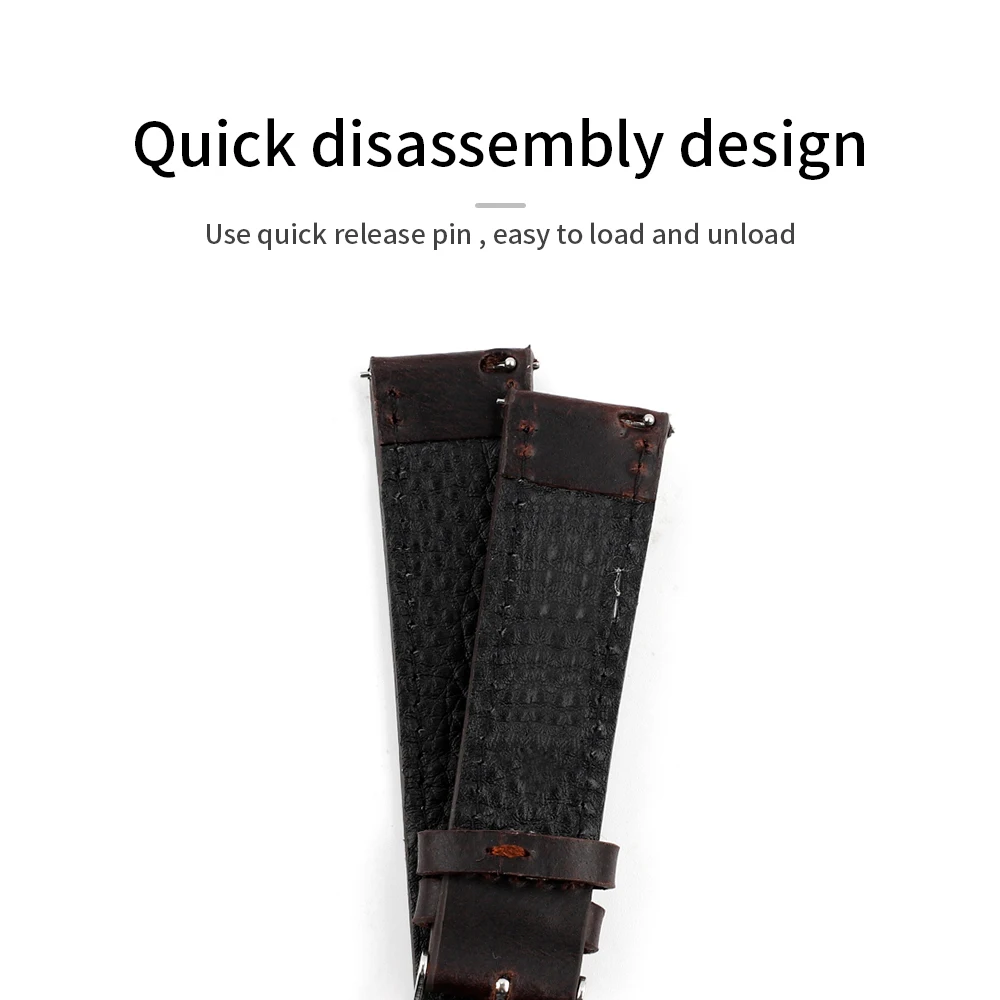 New Quick Release Genuine Leather Band 18mm 19mm 20mm 22mm Soft Watch