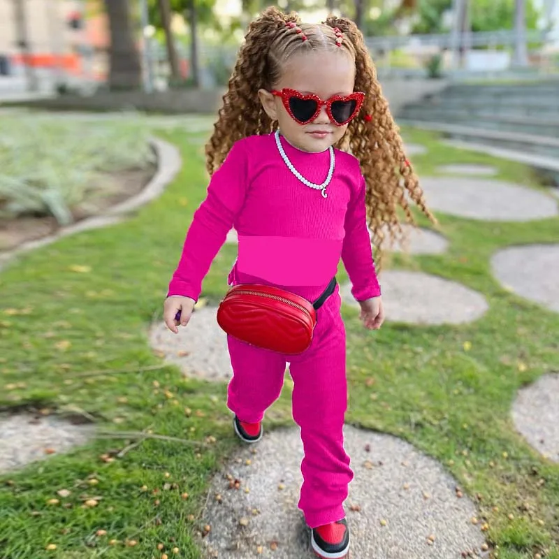 Solid Color Children's Clothing Trousers Casual Fashion Sports Style Kids  Clothing Belted Short Lace-up Top Girls Clothing Sets