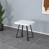 Tavolo quadrato - motivo bianco puro - gambe a V nere - 60x60 cm
