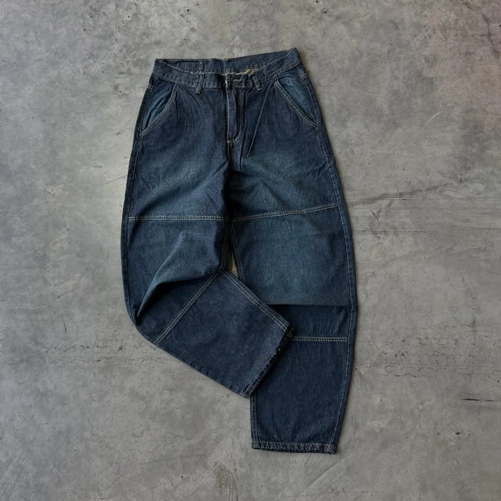 Streetwear Custom Mens Oversized Vintage Wash Wide Leg Baggy Jeans Denim Pants Trousers for Men manufacture