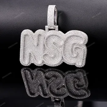 XingGuang Luxury Personalized Name Pendant Hip Hop Jewelry Custom Diamonds 925 Sterling Silver 18K Gold Moissanite Men's Pendant