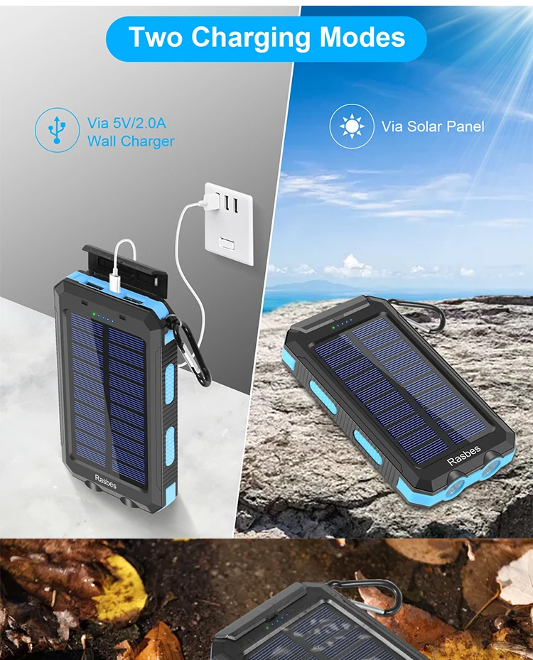 Factory Odm Oem 20000mah Battery Solar Cell Phone Charger Power Bank