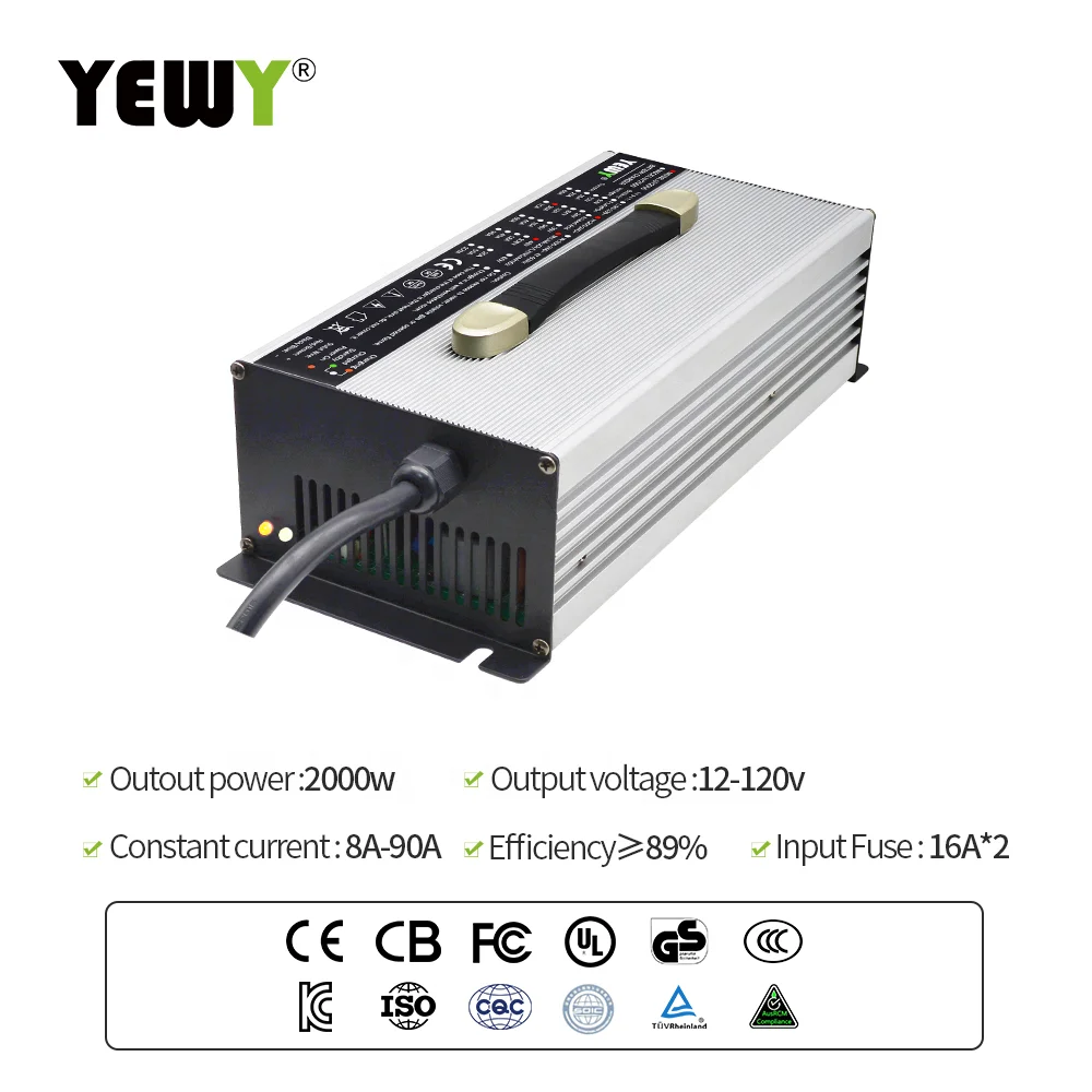 AFU 84V 6A Lithium Battery Charger - Smart Charger For 20S 72V Li-ion Batteries With GX16 Connector