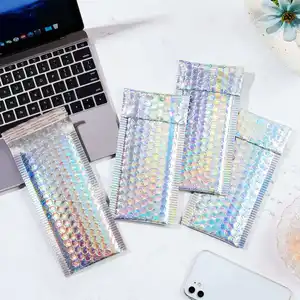 Custom Rainbow-Colored Poly Bubble Mailer Bags Personalized Packaging for Reasonable Price