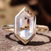 Marquise Cut Moissanite Bezel Ring