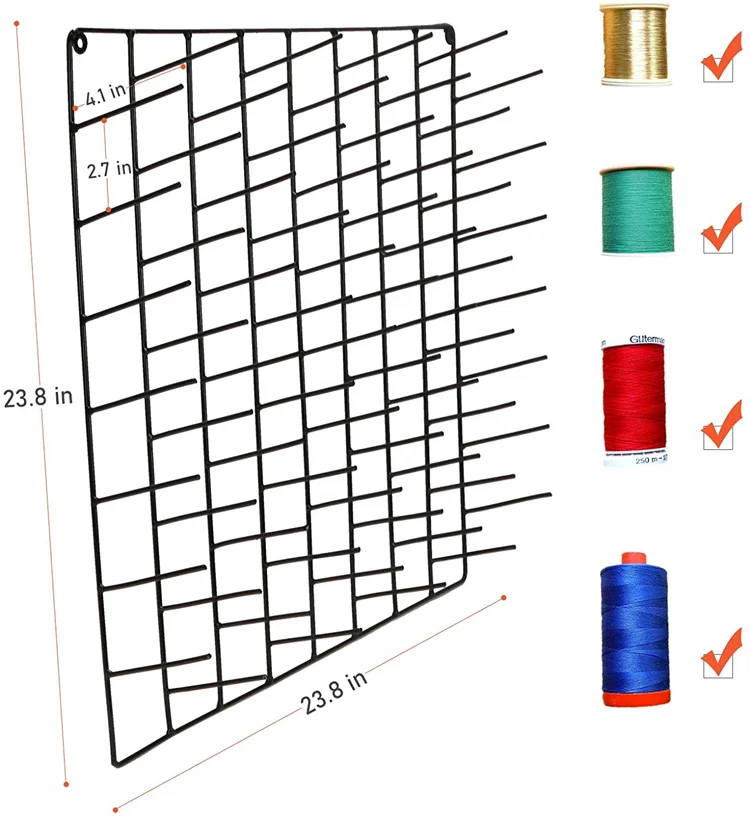 Wall Mount Metal Sewing Thread Rack - Organize with Ease