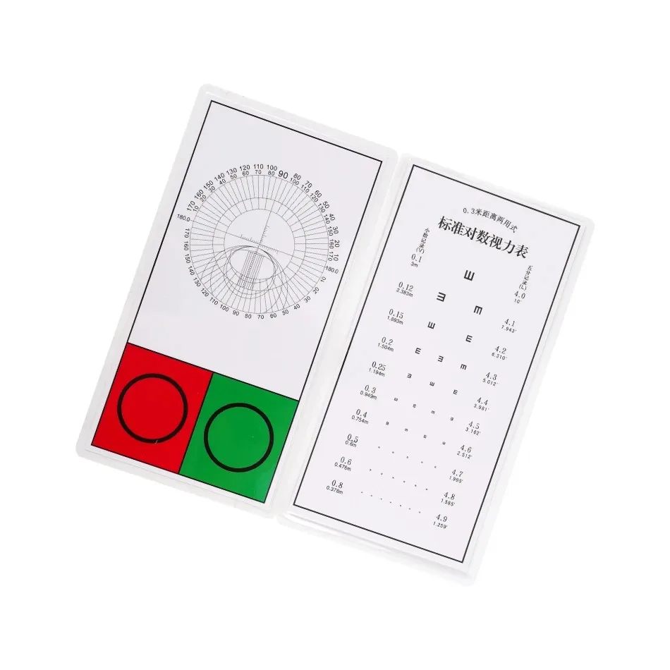 Factory Price 2PCS Vision Chart Test Card Presbyopia Focusing Plate Plastic Sealed Small Card Detection Ophthalmic