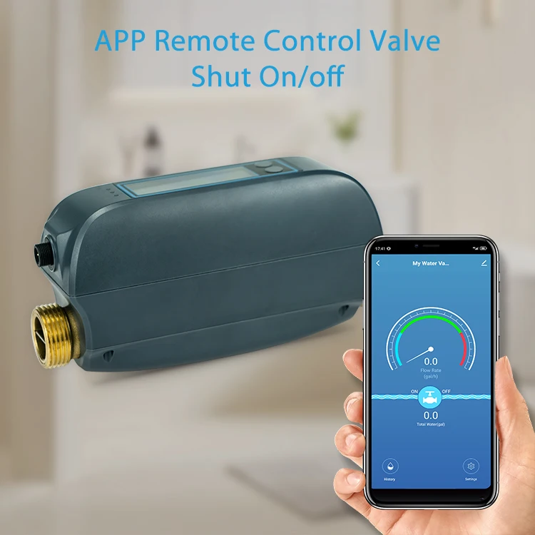 3/4'' WiFi Automatic Water Shut Off Valve | Tuya Smart Water Meter with ...