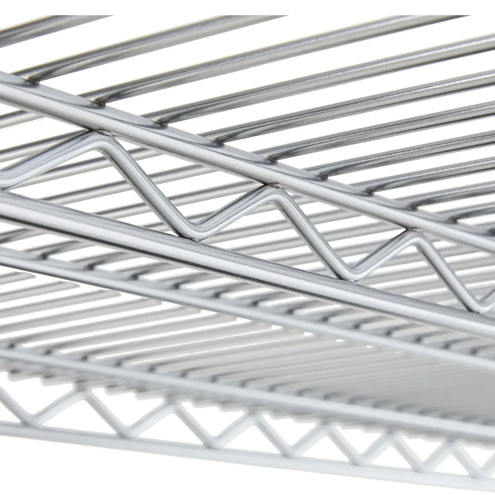 Heavy Duty 4-Tier Wire Shelving Commercial Grade Wire Organization Stainless Steel Rack for Industrial Hospital OEM&ODM Sliver