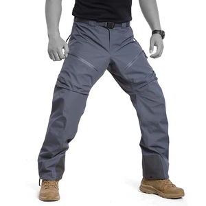 Huanlong Hardshell Waterproof Windproof Breathable Mid Weight Canvas Men's Formal Side-Zip Overalls Spring Pockets