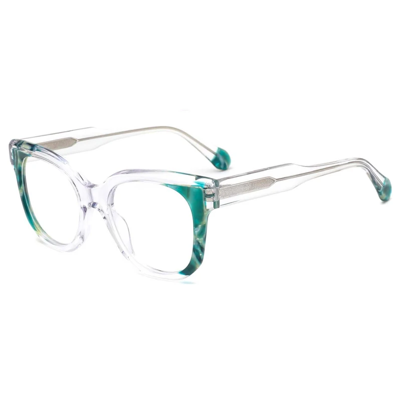 WYH-YHXS8104 New Fashion Acetate Laminating Square Eyeglasses Frames for All Face Spectacles Eyewear with Hinge Insert Temple