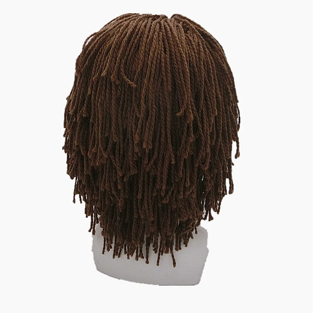 Bonnet Tricoté Drôle Avec Dreadlocks Et Barbe - Déguisement Halloween, Noël, Accessoire Décalé Pour Hommes