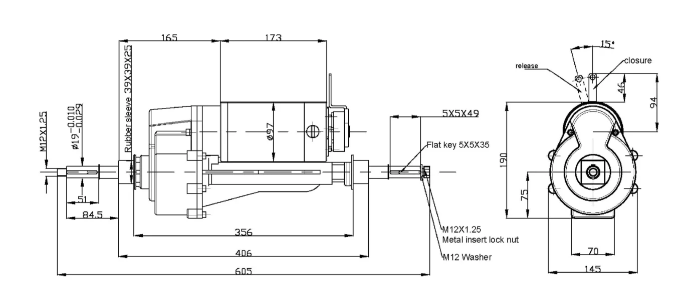 500w 24v Electric Transaxle Dc Motor Used For Mobility Scooter Buy
