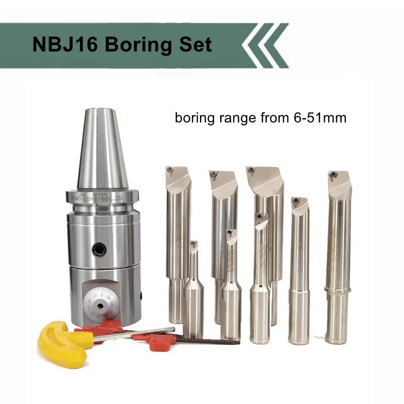 Micro Fine Boring Head Set Bt40 Boring Machine Tool Holder Rough Boring Bar Cylinder Boring Head
