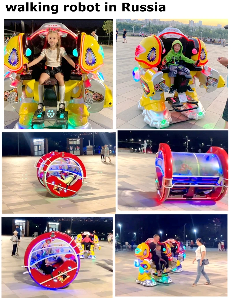 Kid Riding Robot Kiddie Electric Walking Robot Bumper Car Indoor Fiberglass Amusement ...