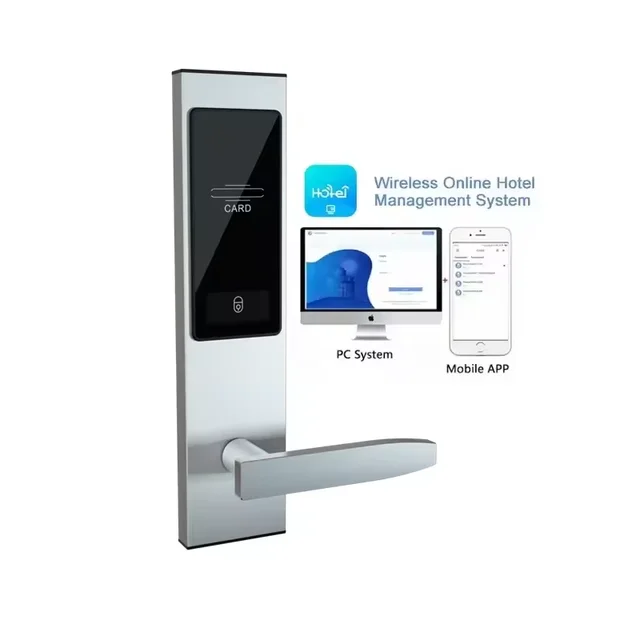 2037 TTHotel European Standard Smart RFID Card Hotel Door Lock System with Free Software