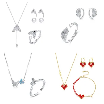 New Arrival Rings & Earrings & Bracelet & Necklace Jewelry Sets 925 Sterling Silver Jewelry Set