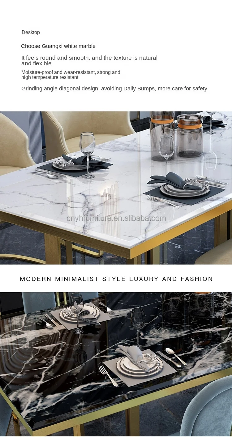 2021 Customizable Modern Luxury Dining Table Set with Chairs