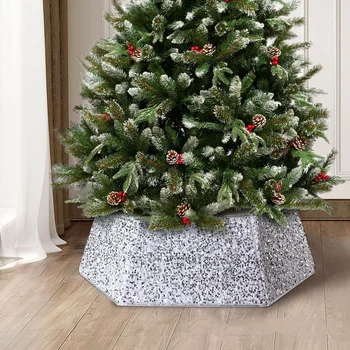 A253Cross-Border New Year Christmas Tree Skirt Hexagonal Quadrilateral Sequin Tree Surround Decoration Bag Packaging Included