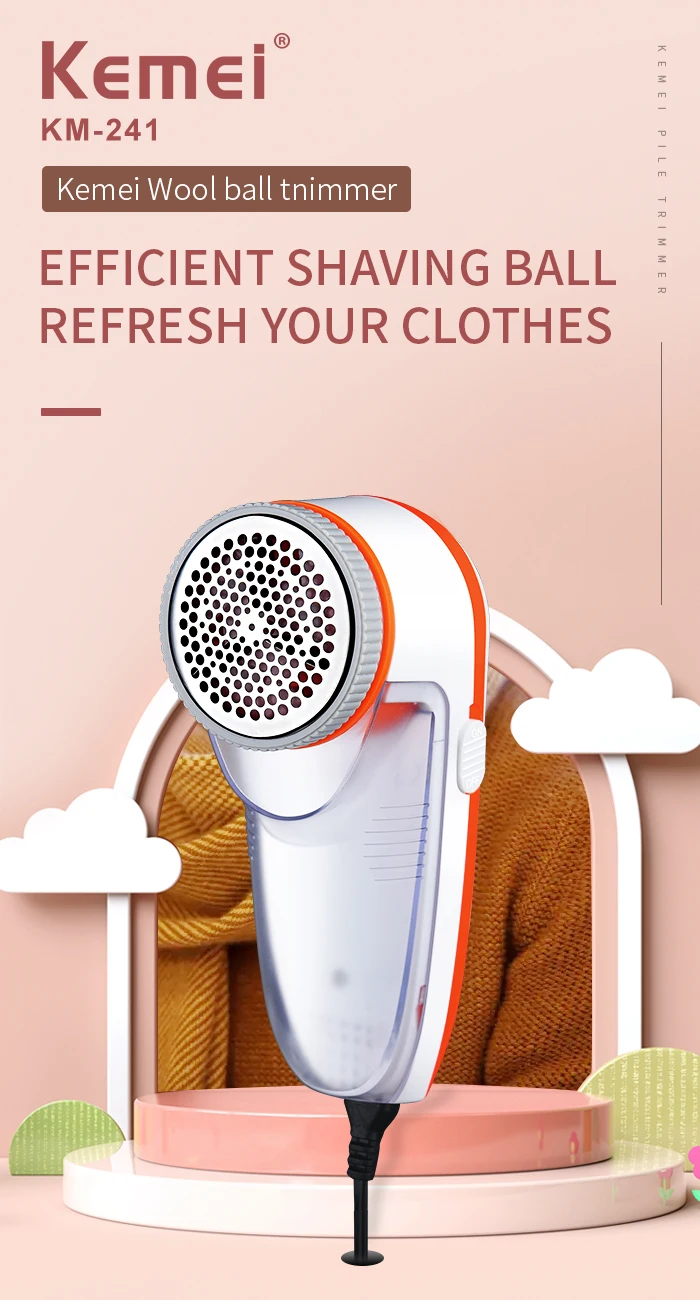 Wool Ball Tnimmer Epilator Easy To Carry And Clean Kemei Km241 Three