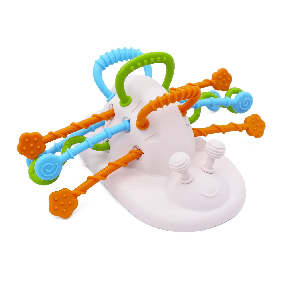 Silicone Finger Toy for Safe Baby Fine Motor Skills Training Puzzle Fun Pull-Up Dining Table Educational Toys