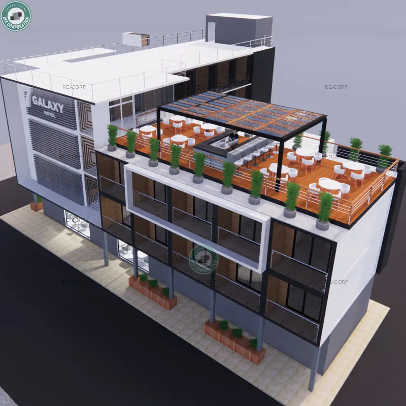 4 Storey 7 Galaxy Luxury Hotel - Premium Container Modular