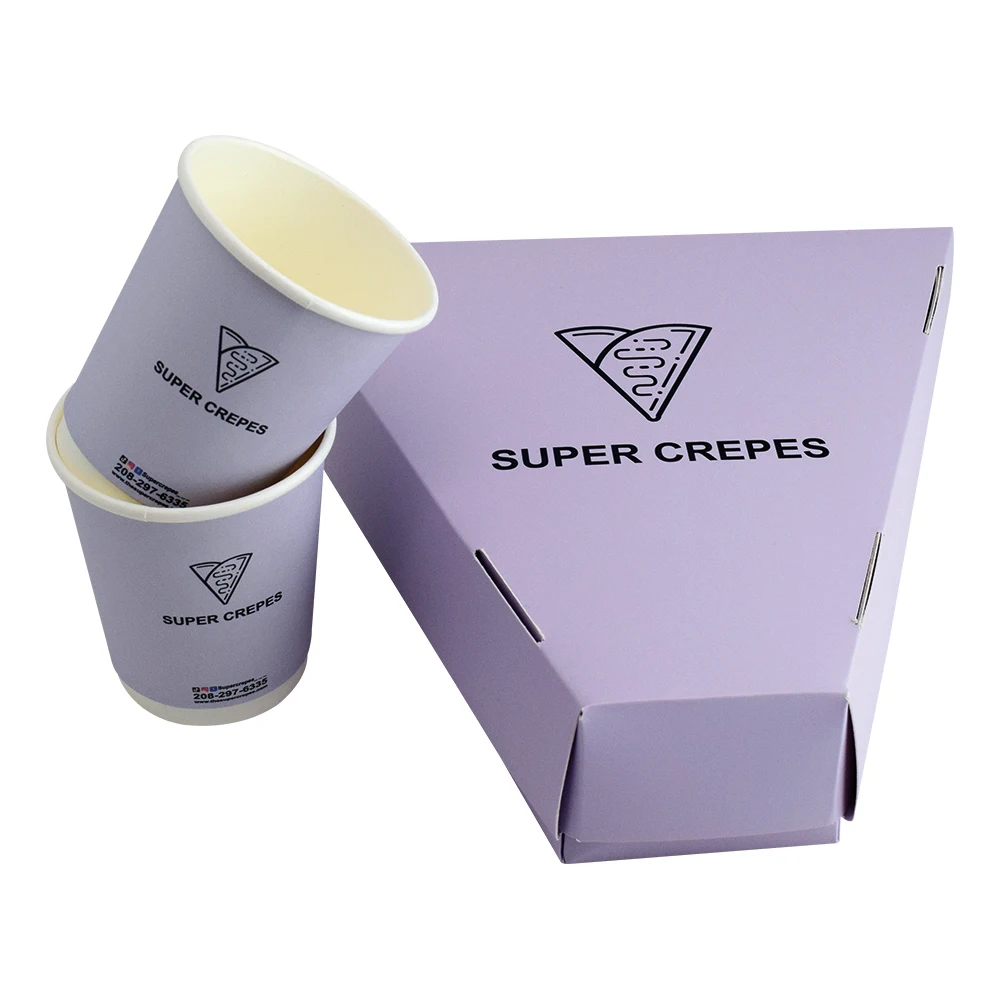 Factory Customized Crepes Waffle Brownie Paper Packaging Box Shawarma