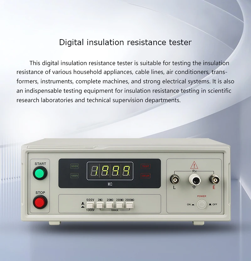 Insulation Resistance Tester Digital Megger Ohmmeter Insulation Resistance Meter Insulation
