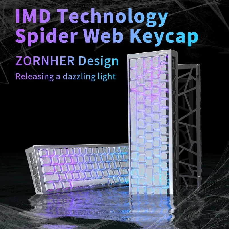 2025 NEW Zornher ZH68-HE 68 Keys CNC Mechanical Keyboard, White