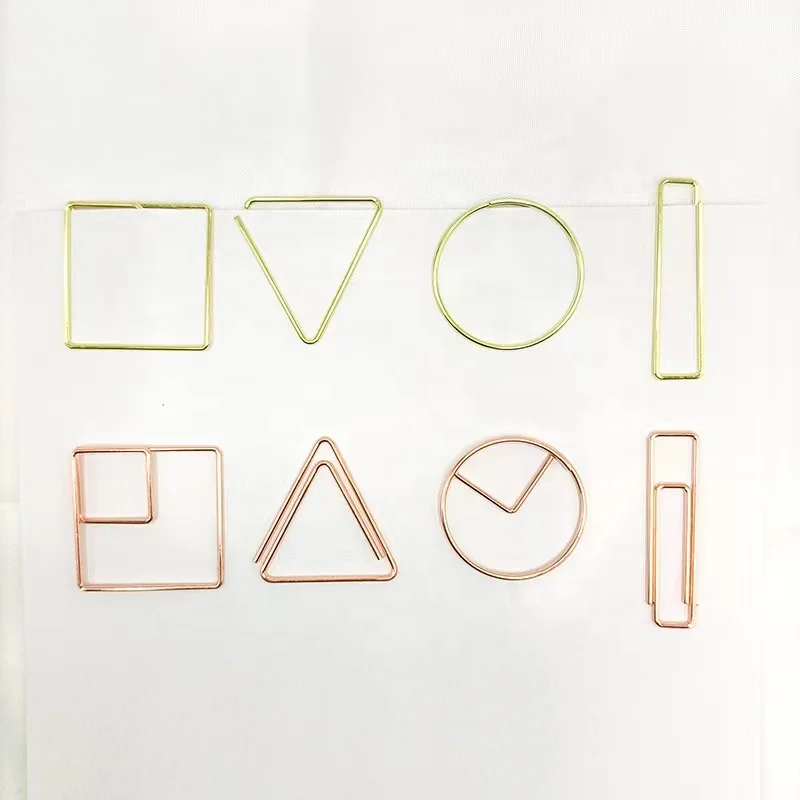 Popular Minimalist Graphic Paper Clip Custom Circle square and Triangle Geometry Stationery Paper Clips