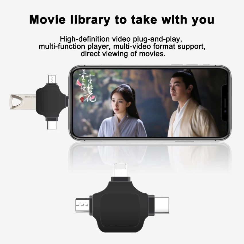 Высокоскоростная передача 3 в 1 Многофункциональный адаптер для usb-накопителя устройств Type-c