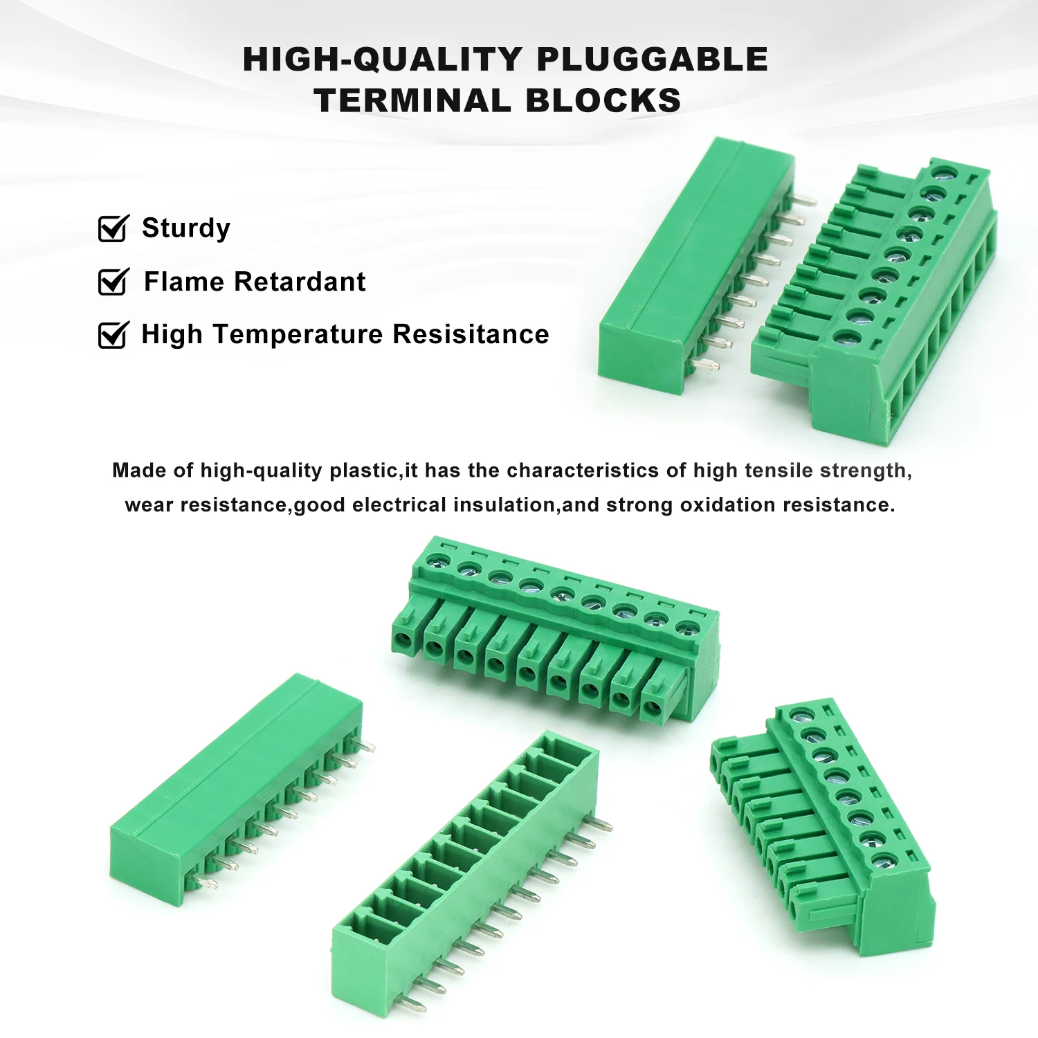 381mm Pitch 2 16pins Plug In Terminal Block 15edg Right Angle Vertical Male Female 381 2620