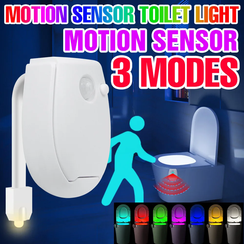 Smart PIR Motion Sensor Toilet Light Bowl Backlight WC Lighting LED Luminaria Lamp