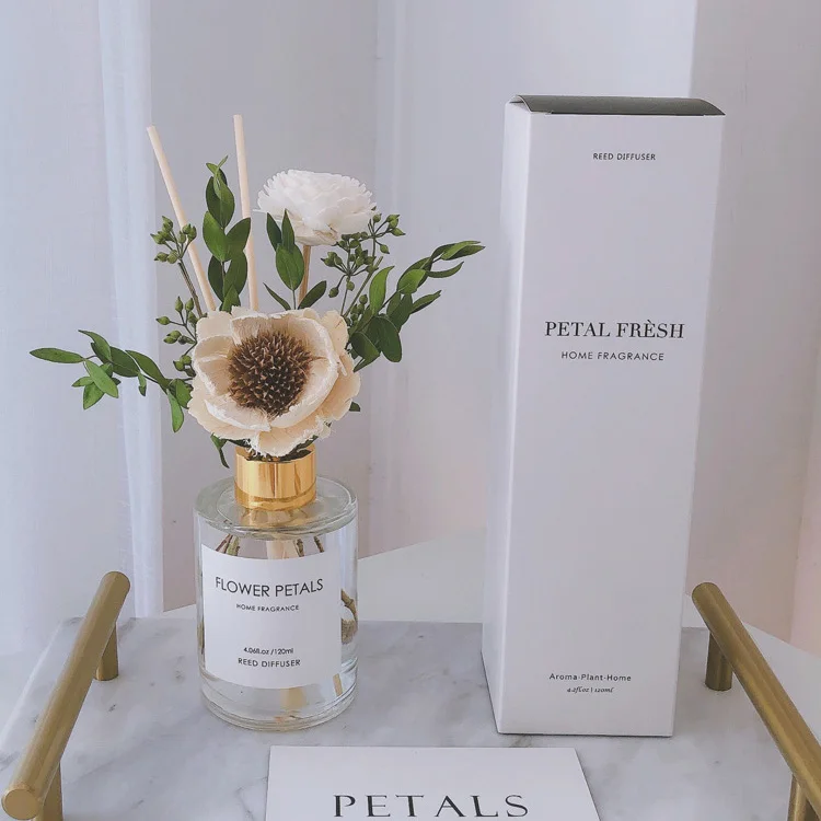Multi Home Fragrance Diffuser With Stick and Fragrance Liquid and Beautiful Dried Flowers