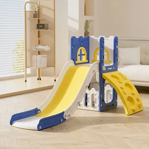 Multifunctional Indoor Playhouse with Small Plastic Slides Kids Climbing Frame and Playroom Children's Toy
