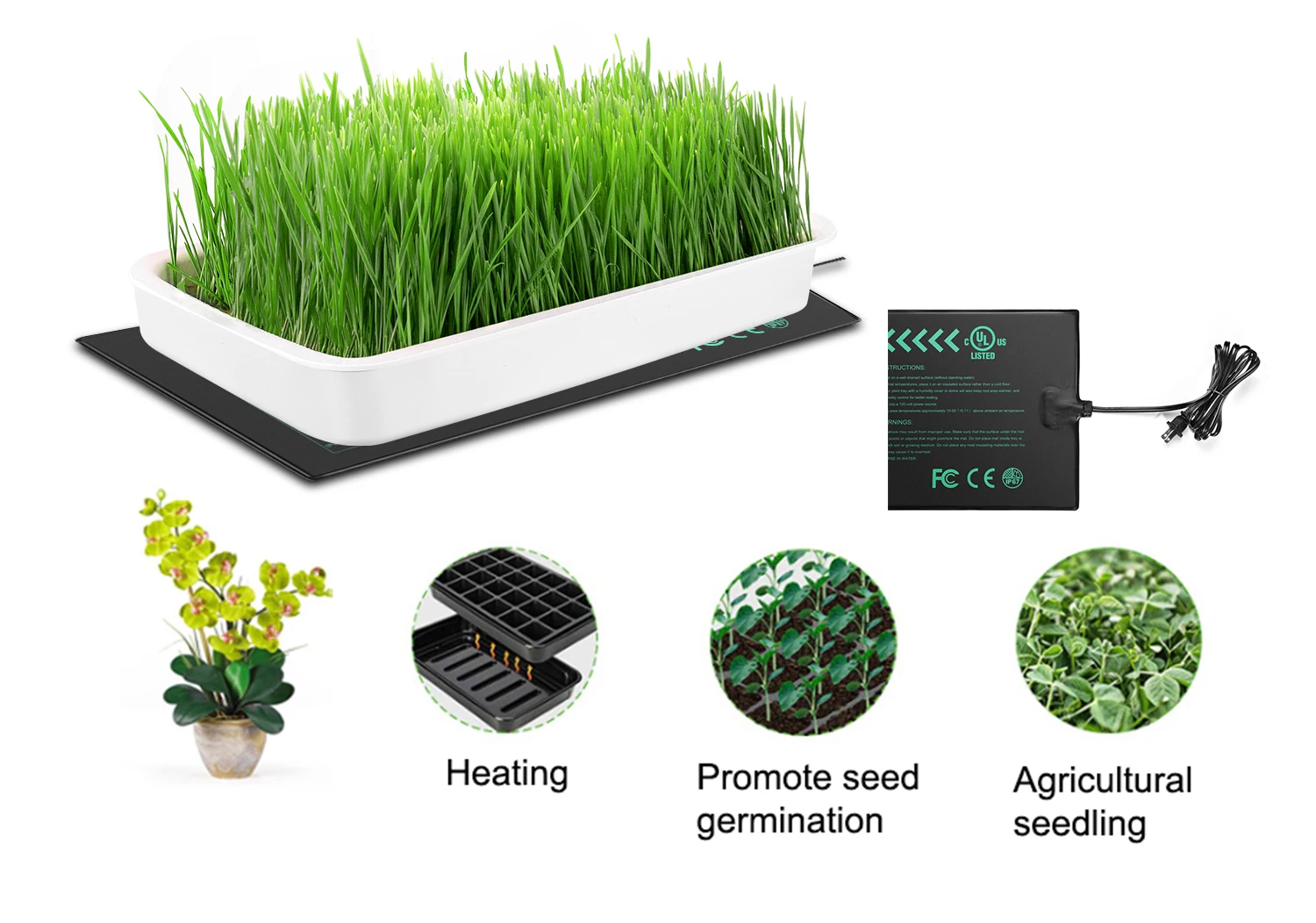J&c Waterproof Heated Mat Plants Seedling Heating Mat Plant Warming