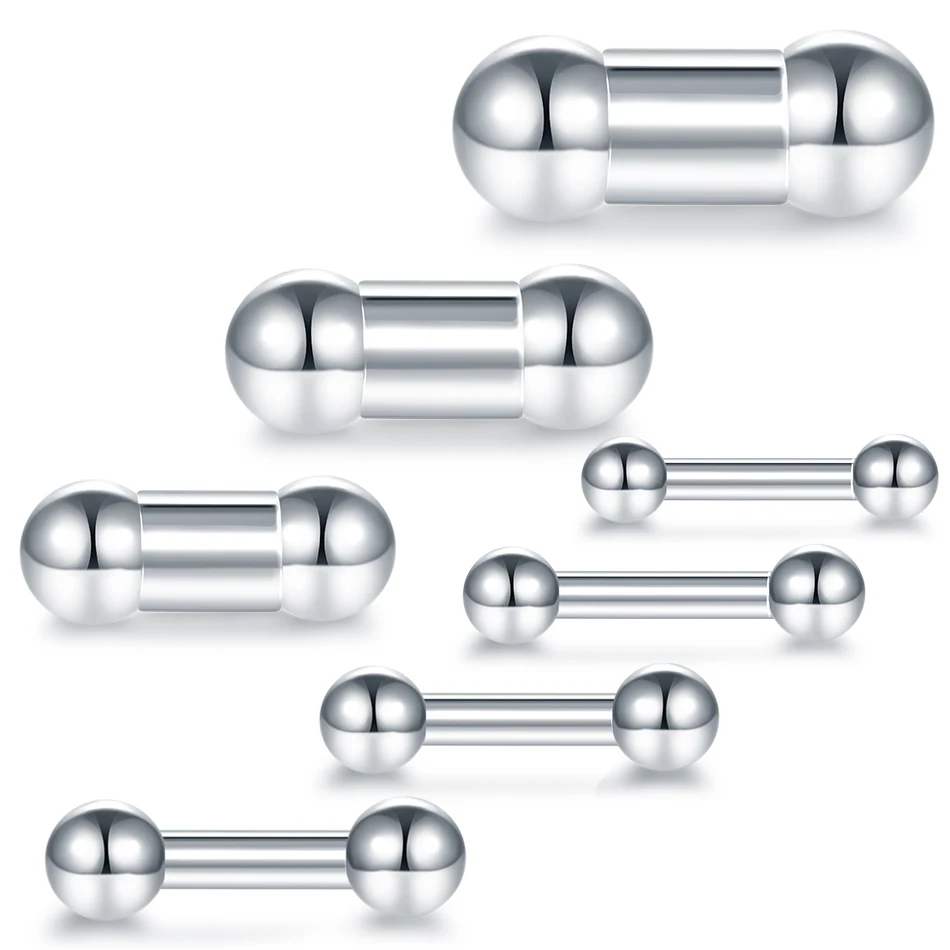 Surgical Steel Externally Threaded Straight Barbell Tongue Piercing