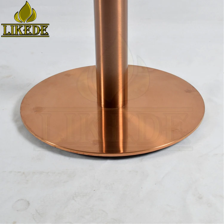 Hot Sale Luxury Round Plate Brushed Rose Gold Stainless Steel Table Base Premium Furniture Legs