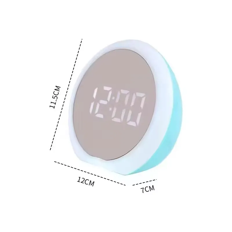 Wholesale Hemisphere Table Clock Digital Sun and Moon Temperature Drowsiness Cute Alarm Led Mirror Clock