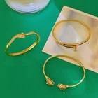 Jewelry Zircon Gold Zircon Women Vintage Snake Shape Jewelry Colorful Zircon 18K Gold Plated Brass Bracelet