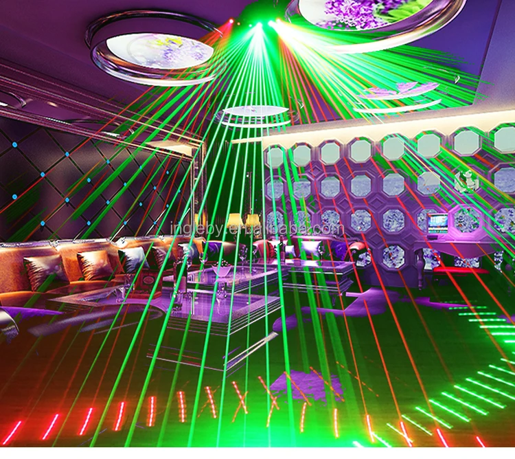 Cheap 6 Eyes Rgb Laser Beam Light With Dmx Sound Sensitive Green 50mw