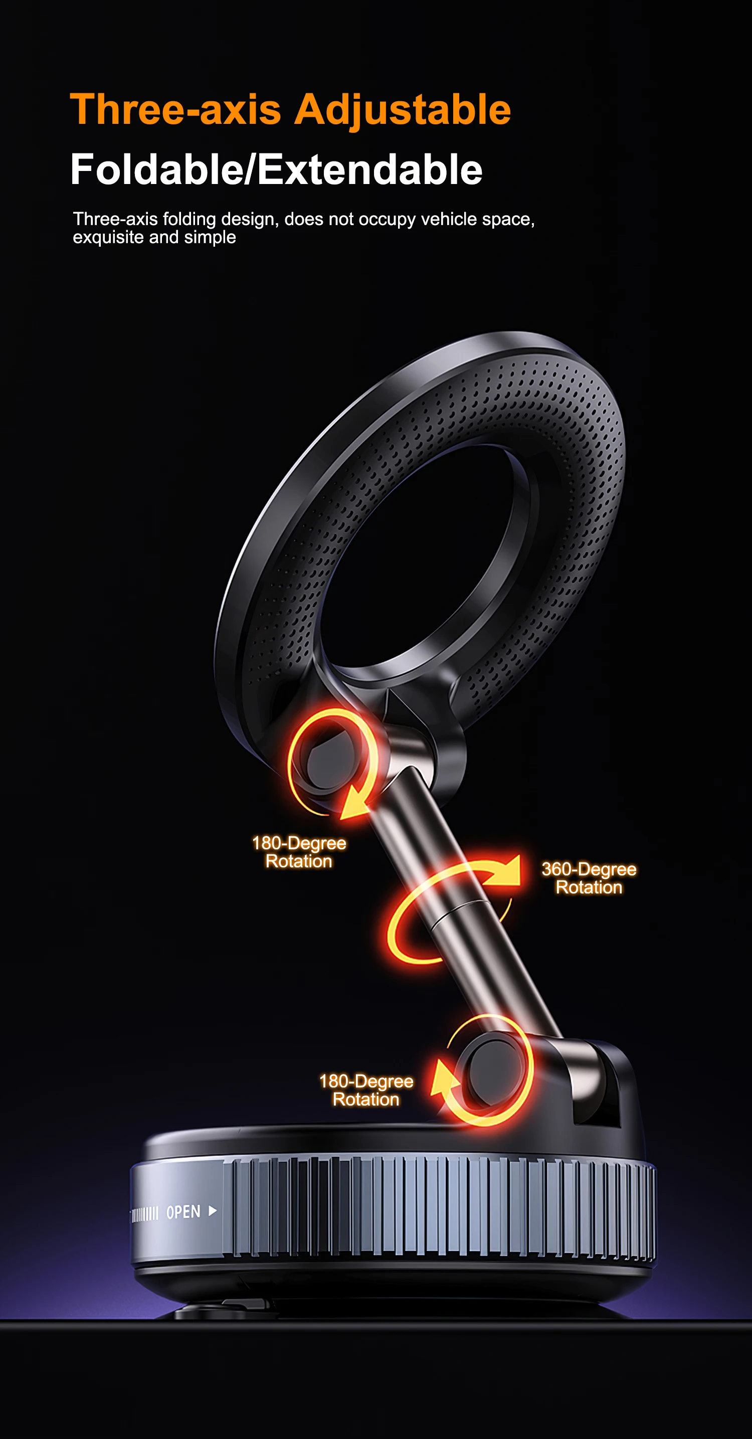 New Universal Silicone Suction Cup Car Phone Holder Stand 360° Rotation Magnetic Windshield Car Dashboard Mobile Phone Holder