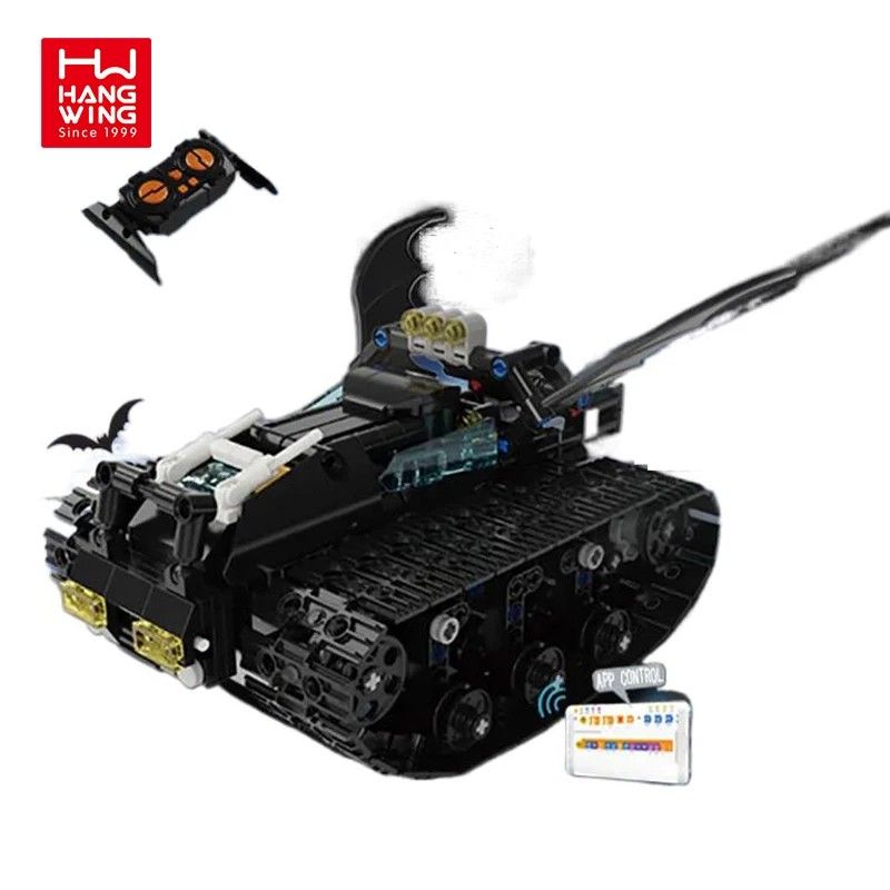 HW игрушки 422 шт. кирпичи с дистанционным управлением программируемая батарейка строительные блоки с дорожкой, гироскоп детский Радиоуправляемый Танк летучая мышь автомобиль игрушки