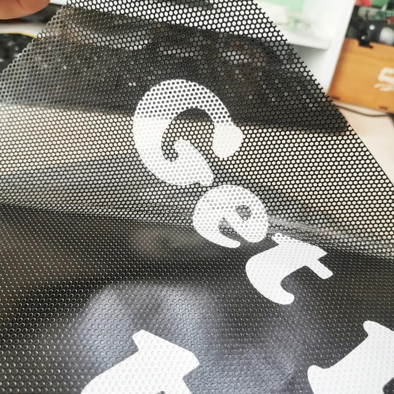 Custom Print PVC Perforated One Way Vision Graphics Waterproof Glass Car Window Covering Perforated Sticker