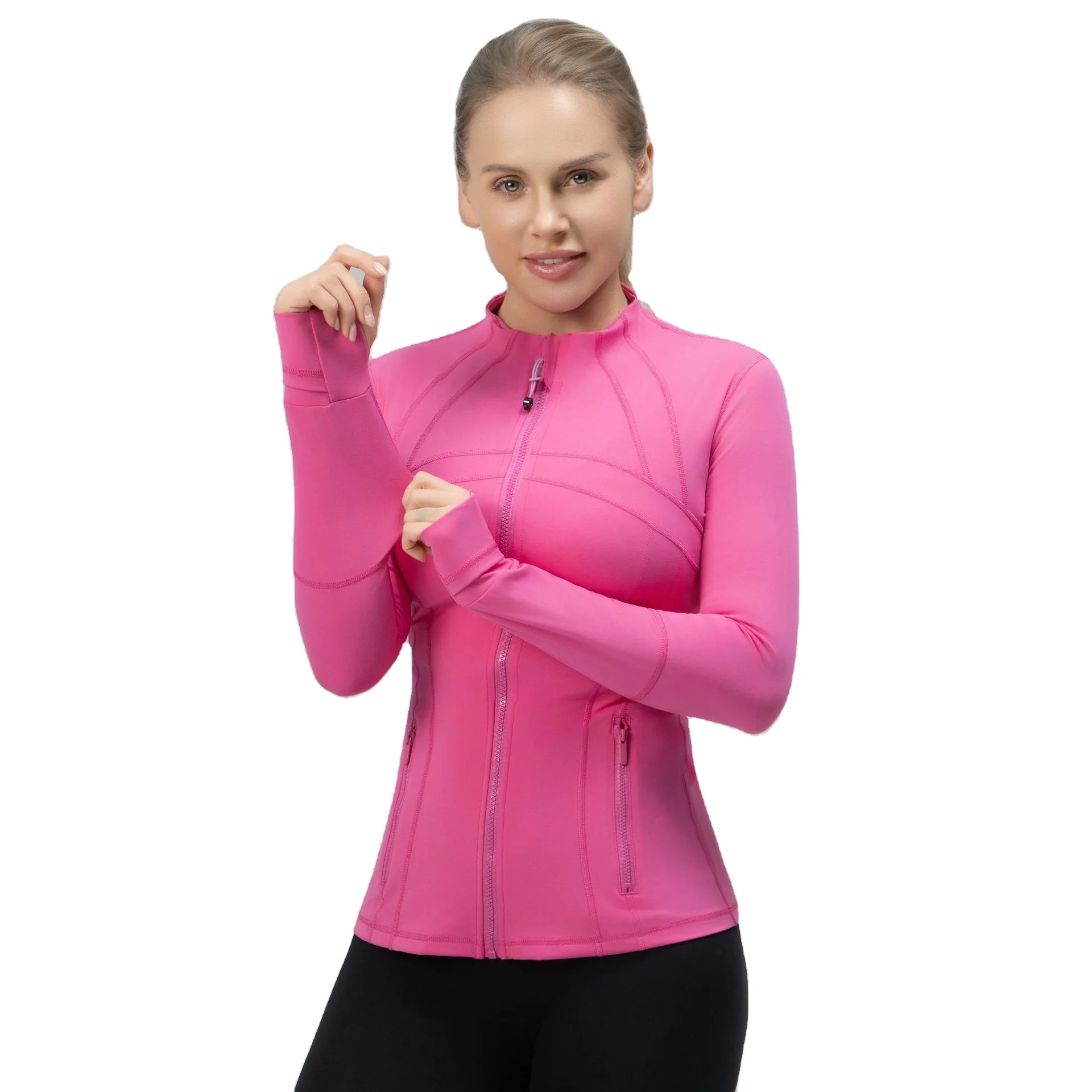 Luludarling Long-Sleeved Sports Casual Fitness Jacket Breathable Top Yoga Wear Slim Fit 