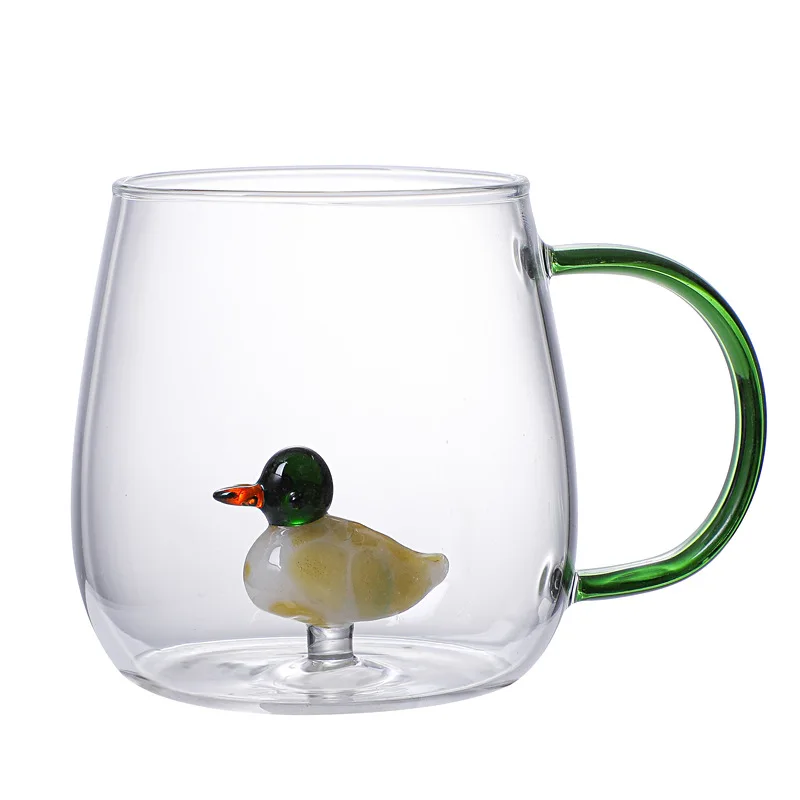 High Borosilicate Glass Mug with Color Handle Daily Home Restaurant Used glassware Cup in Cheap Price Tea Cup